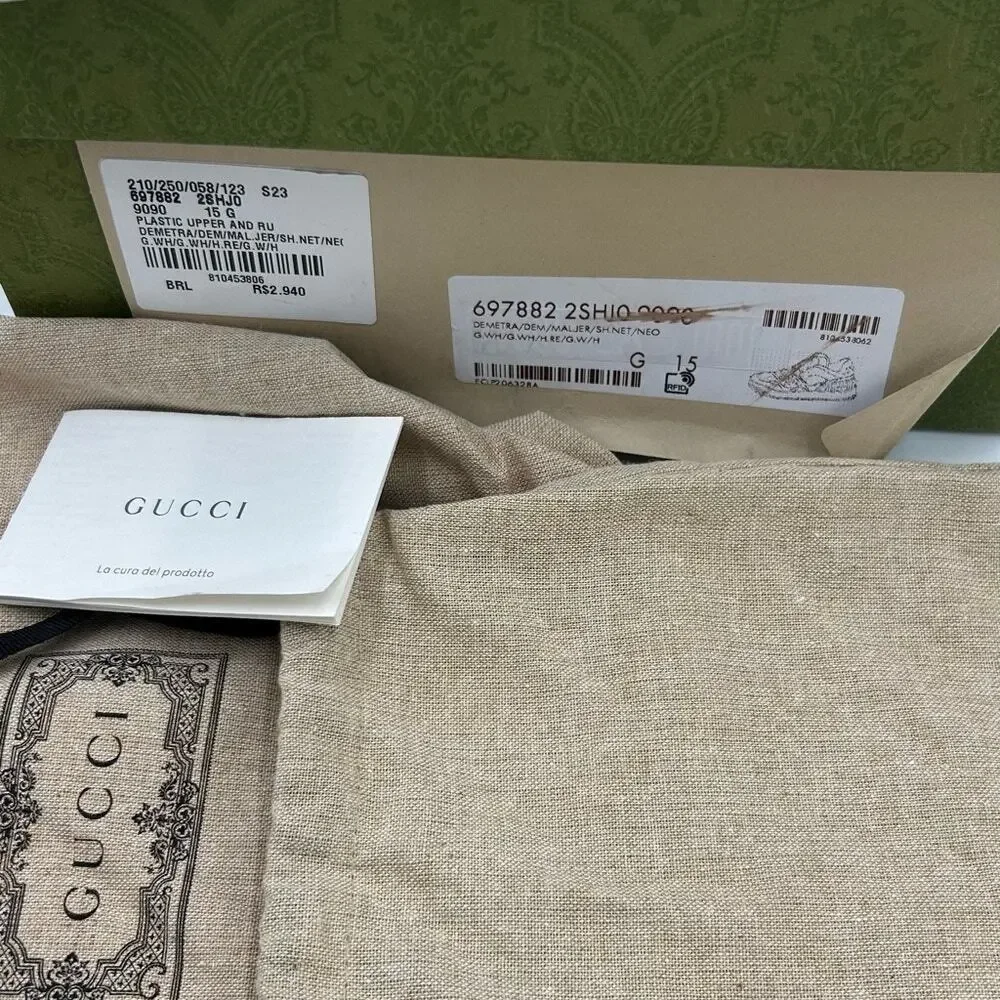 Men's Gucci, low top basket sneaker size 15 made in Italy